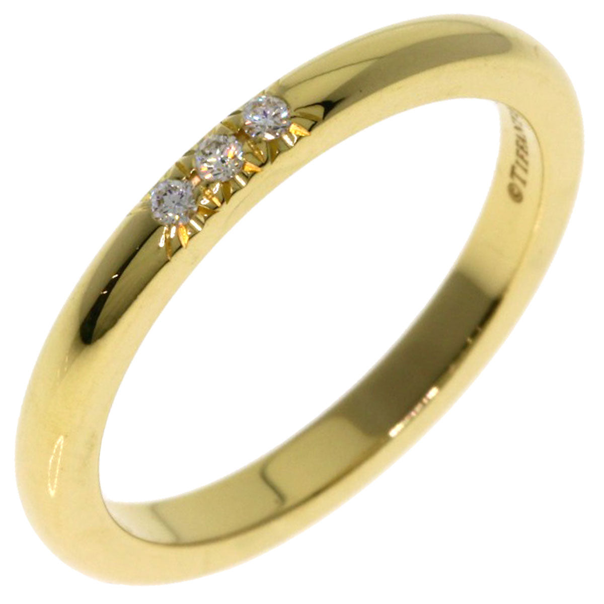 TIFFANY&Co. Forever 3P Diamond Ring K18 Yellow Gold Ladies [Used]