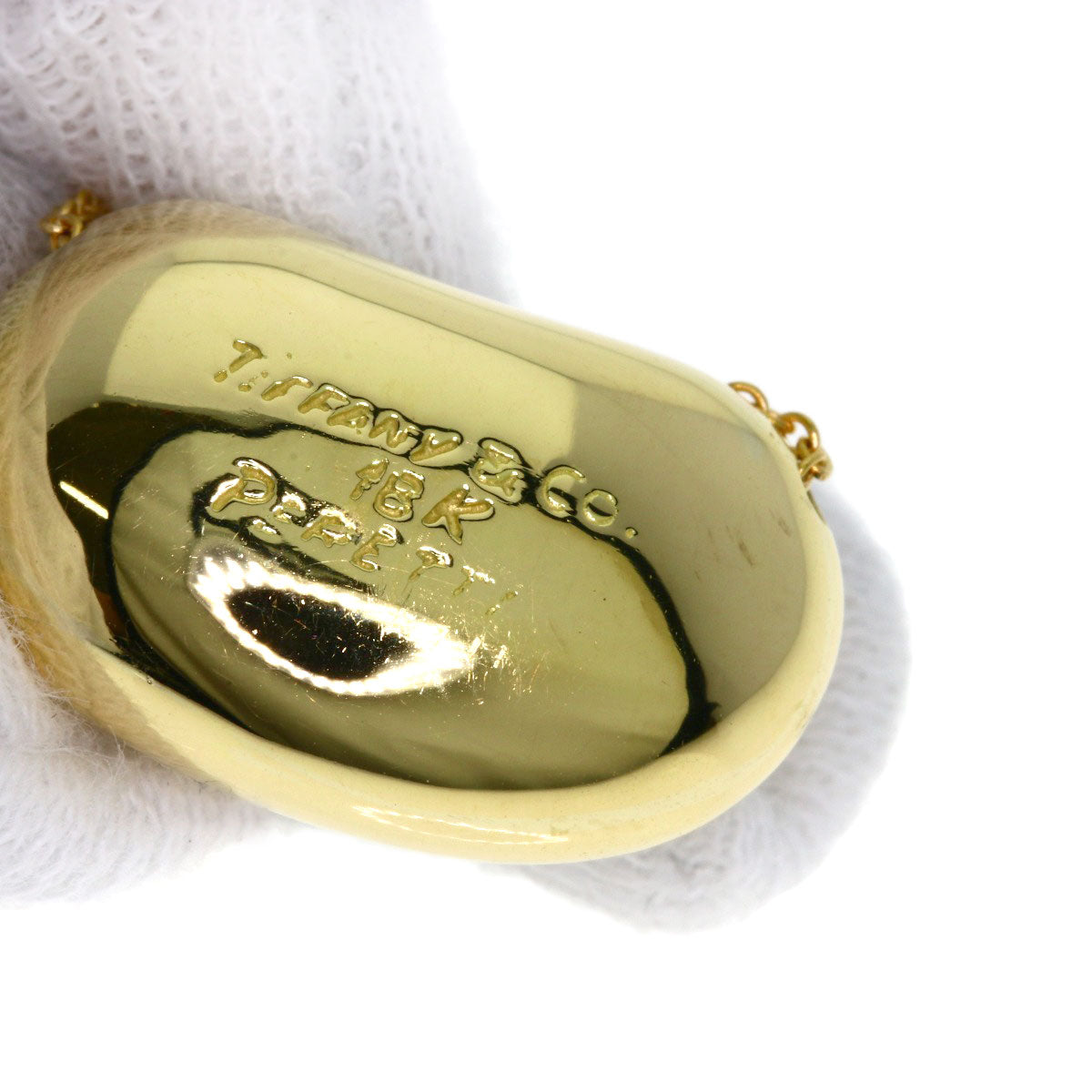 TIFFANY&Co. Bean Necklace K18 Yellow Gold Ladies [Used]