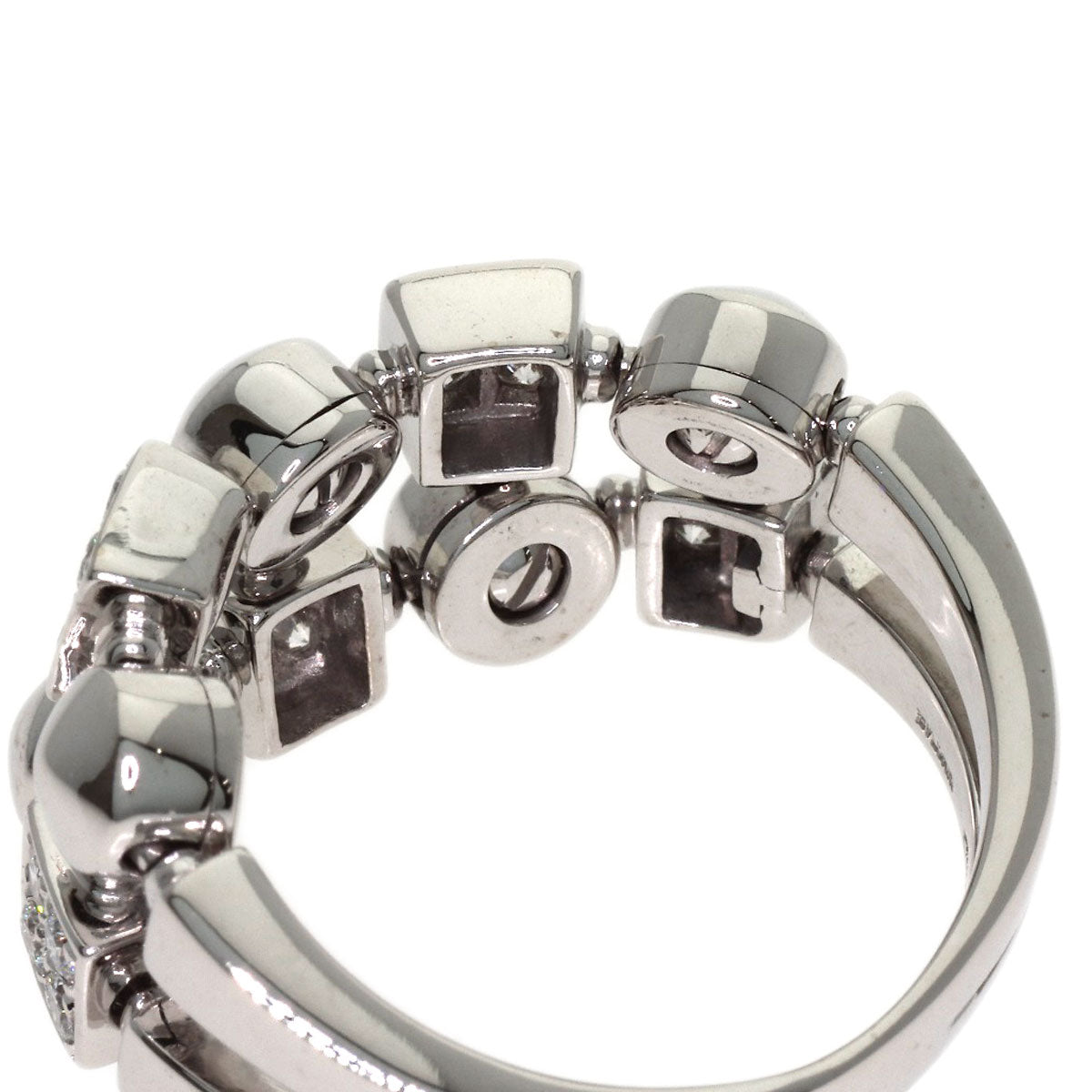 BVLGARI Lucia 2 Row Diamond Ring K18 White Gold Ladies [Used]