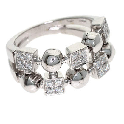 BVLGARI Lucia 2 Row Diamond Ring K18 White Gold Ladies [Used]