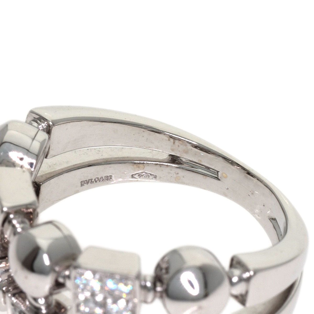 BVLGARI Lucia 2 Row Diamond Ring K18 White Gold Ladies [Used]