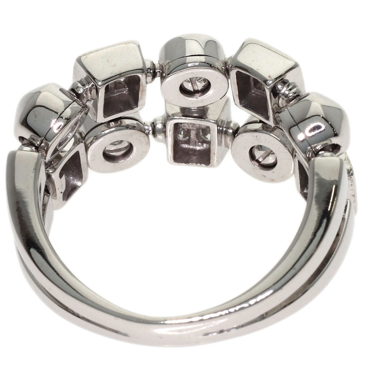 BVLGARI Lucia 2 Row Diamond Ring K18 White Gold Ladies [Used]