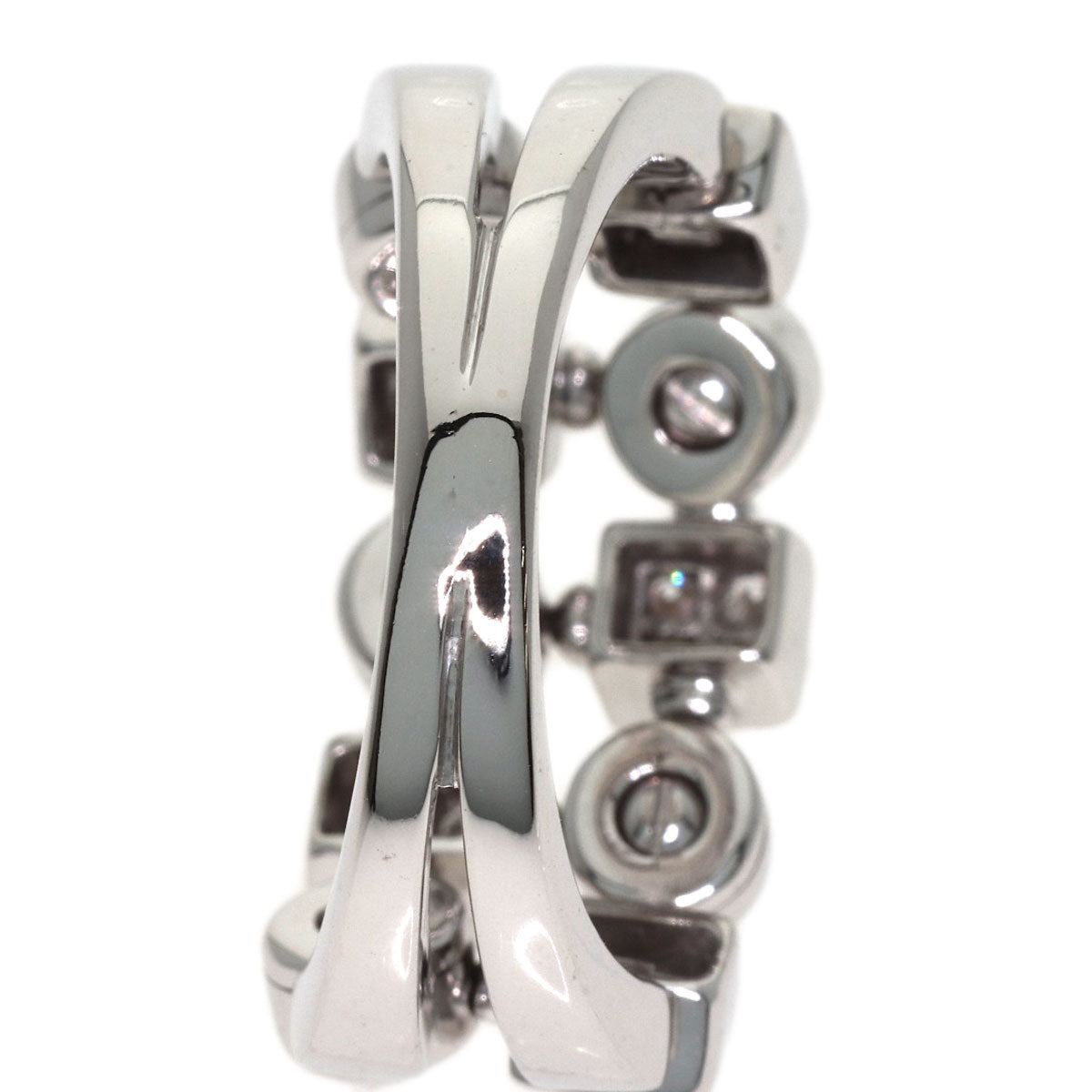 BVLGARI Lucia 2 Row Diamond Ring K18 White Gold Ladies [Used]