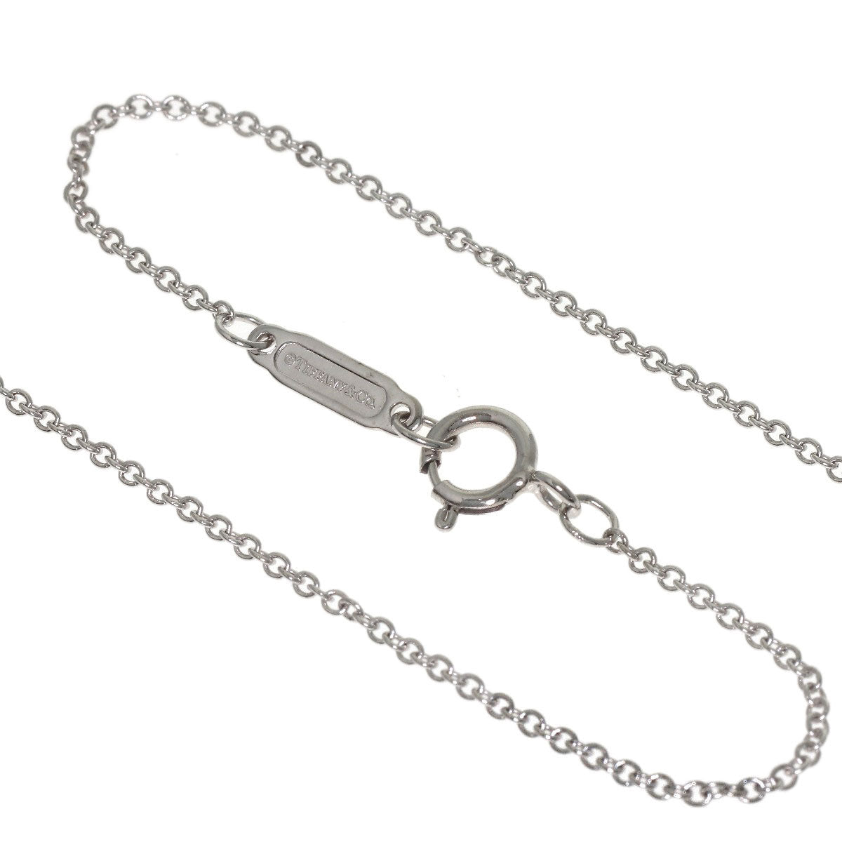 TIFFANY&Co. T Smile Small Diamond Necklace K18 White Gold Ladies [Used]