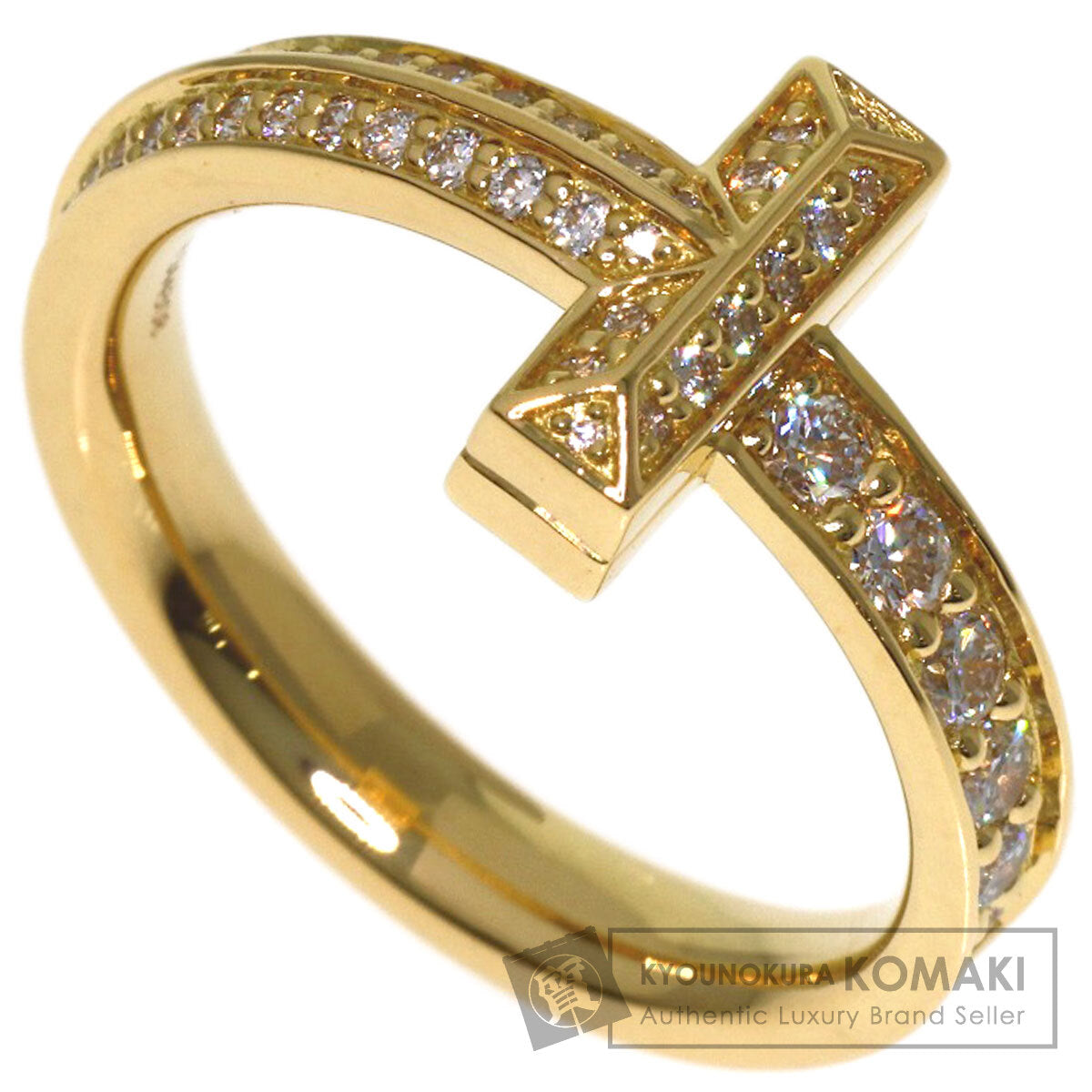 TIFFANY&Co. T-One Diamond Ring K18 Yellow Gold Ladies [Used]