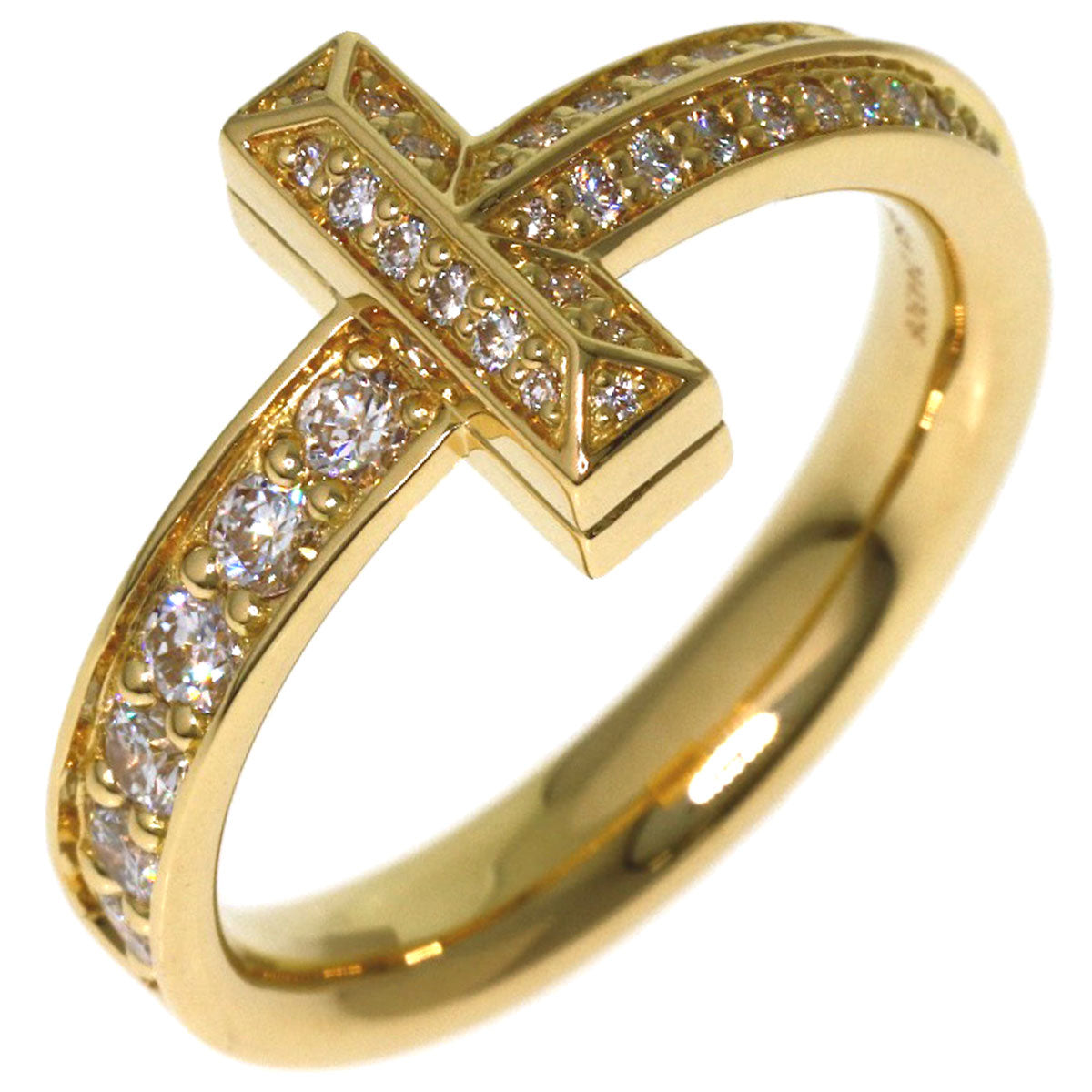 TIFFANY&Co. T-One Diamond Ring K18 Yellow Gold Ladies [Used]