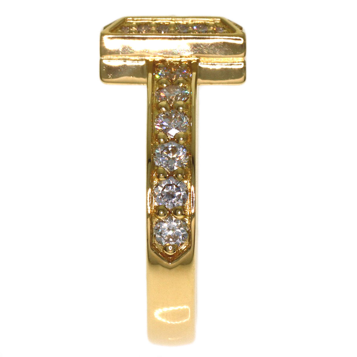 TIFFANY&Co. T-One Diamond Ring K18 Yellow Gold Ladies [Used]