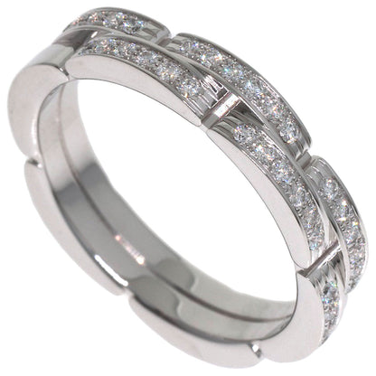 CARTIER Maillon Panthere 2 Row Diamond #55 Ring K18 White Gold Ladies [Used]
