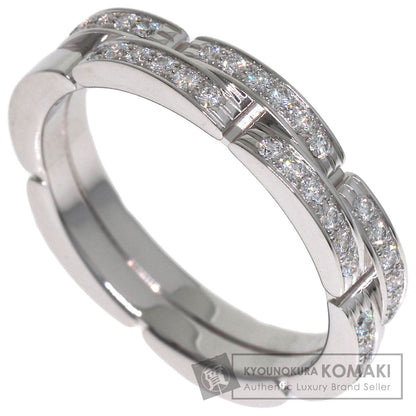 CARTIER Maillon Panthere 2 Row Diamond #55 Ring K18 White Gold Ladies [Used]