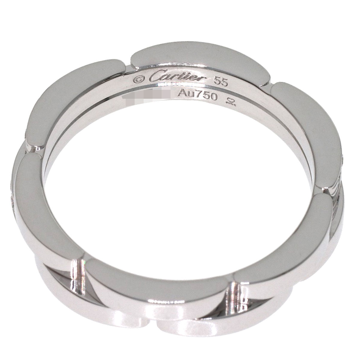 CARTIER Maillon Panthere 2 Row Diamond #55 Ring K18 White Gold Ladies [Used]
