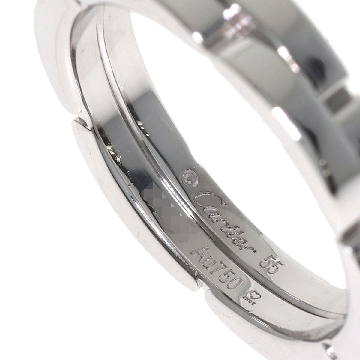 CARTIER Maillon Panthere 2 Row Diamond #55 Ring K18 White Gold Ladies [Used]