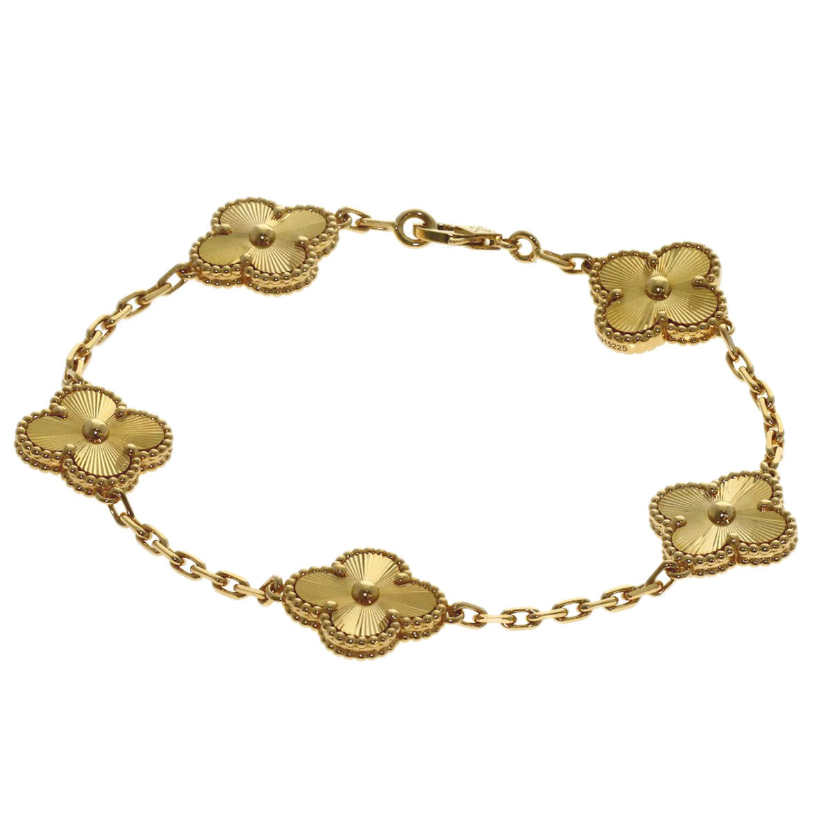 Van Cleef & Arpels Vintage Alhambra Guilloche Bracelet K18 Yellow Gold Ladies [Used]