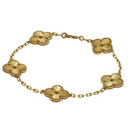 Van Cleef & Arpels Vintage Alhambra Guilloche Bracelet K18 Yellow Gold Ladies [Used]