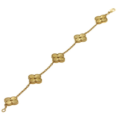 Van Cleef & Arpels Vintage Alhambra Guilloche Bracelet K18 Yellow Gold Ladies [Used]