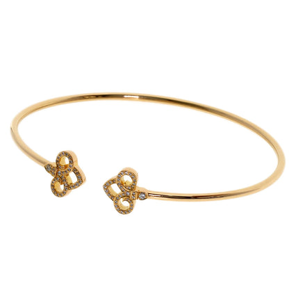 TIFFANY&Co. Fleur de lis Diamond Bracelet K18 Yellow Gold Ladies [Used]