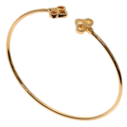 TIFFANY&Co. Fleur de lis Diamond Bracelet K18 Yellow Gold Ladies [Used]