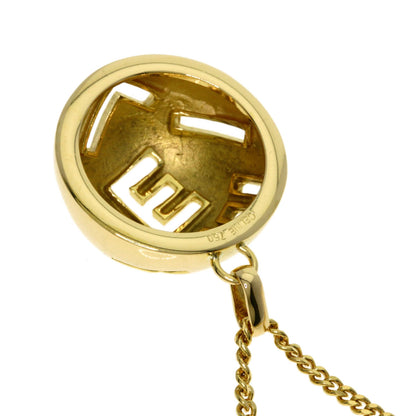 CELINE Logo circle Necklace K18 Yellow Gold Ladies [Used]