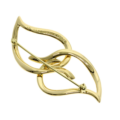 TIFFANY&Co. double leaf Brooch K18 Yellow Gold Ladies [Used]