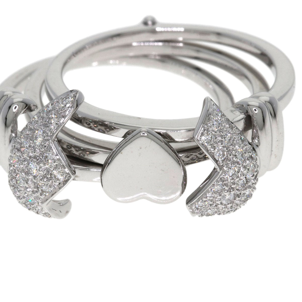 MOUAWAD Broken Heart Diamond Ring K18 White Gold Ladies [Used]