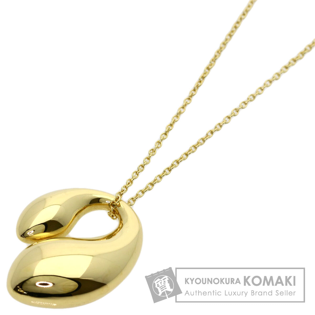 TIFFANY&Co. Double teardrop Necklace K18 Yellow Gold Ladies [Used]