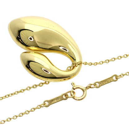 TIFFANY&Co. Double teardrop Necklace K18 Yellow Gold Ladies [Used]
