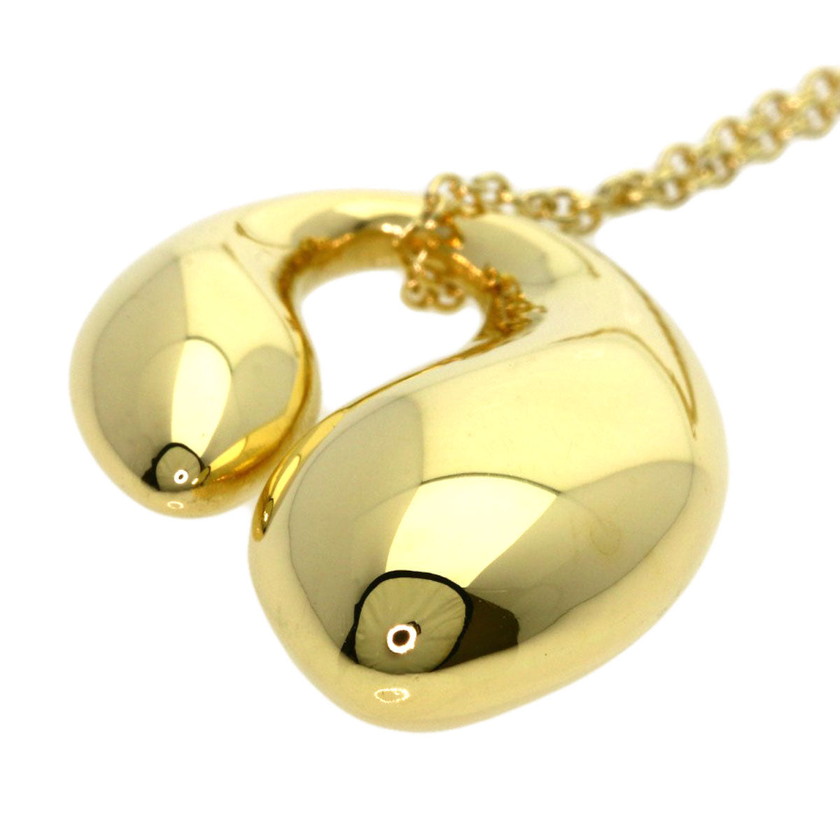 TIFFANY&Co. Double teardrop Necklace K18 Yellow Gold Ladies [Used]