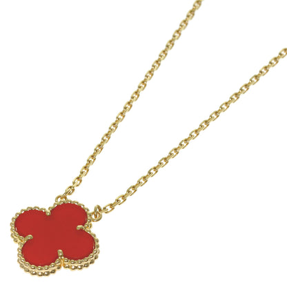 Van Cleef & Arpels Vintage Alhambra Carnelian Necklace K18 Yellow Gold Ladies [Used]