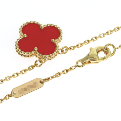 Van Cleef & Arpels Vintage Alhambra Carnelian Necklace K18 Yellow Gold Ladies [Used]