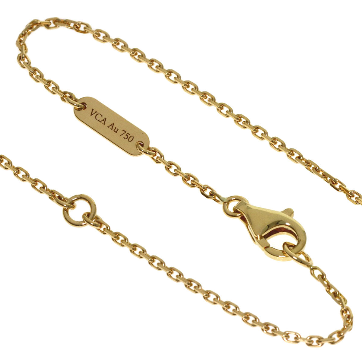 Van Cleef & Arpels Vintage Alhambra Carnelian Necklace K18 Yellow Gold Ladies [Used]