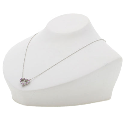 TIFFANY&Co. Sentimental Heart Medium Pink Sapphire Diamond Necklace Platinum PT950 Ladies [Used]