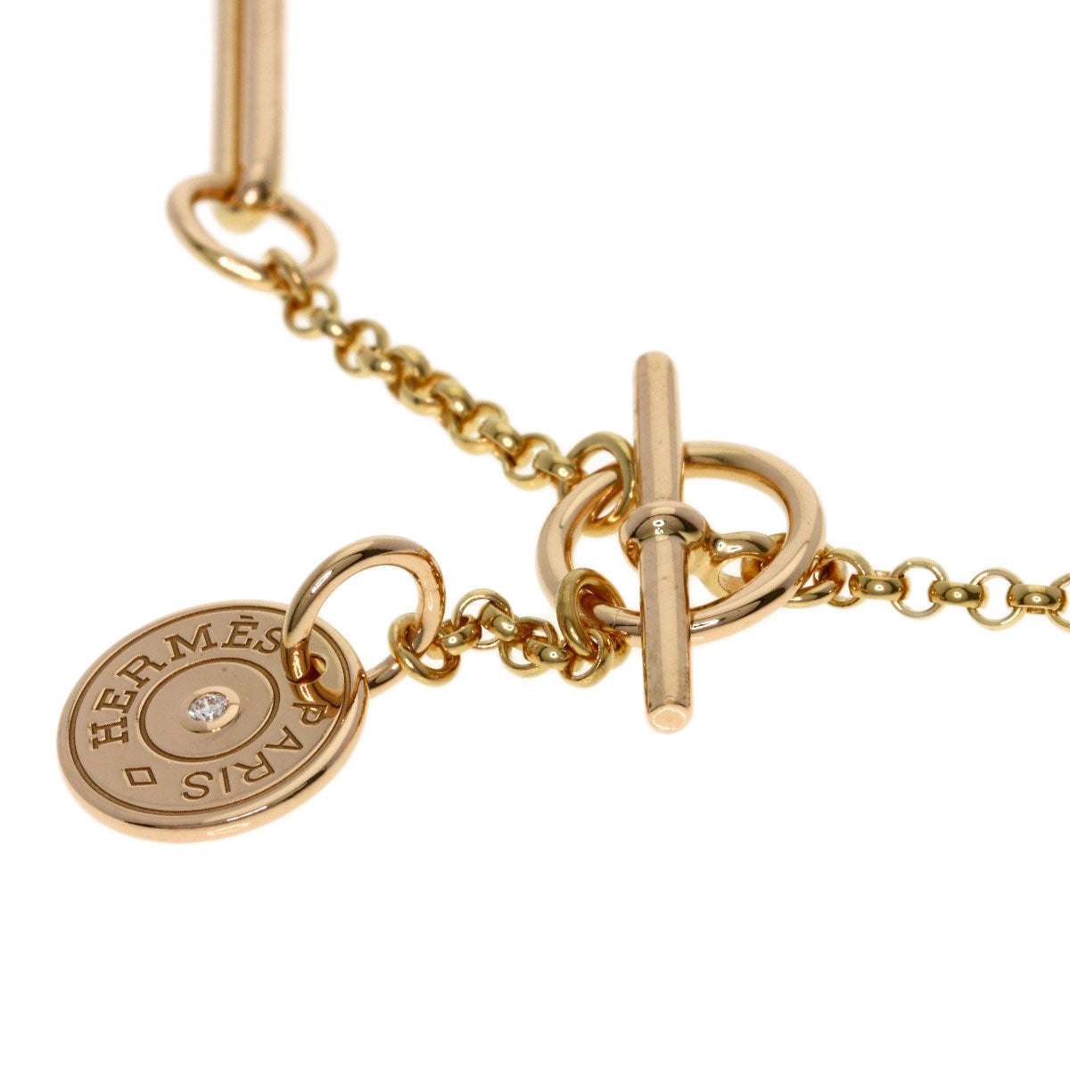 HERMES Gunbird Diamond Bracelet K18 Pink Gold Ladies [Used]
