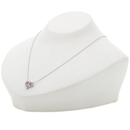TIFFANY&Co. Sentimental Heart Pink Sapphire Diamond Necklace Platinum PT950 Ladies [Used]