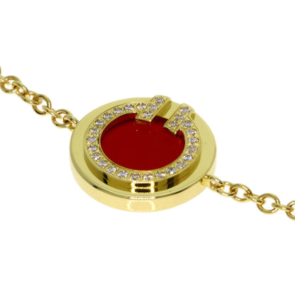 TIFFANY&Co. T TWO Circle Carnelian Diamond Bracelet K18 Yellow Gold Ladies [Used]
