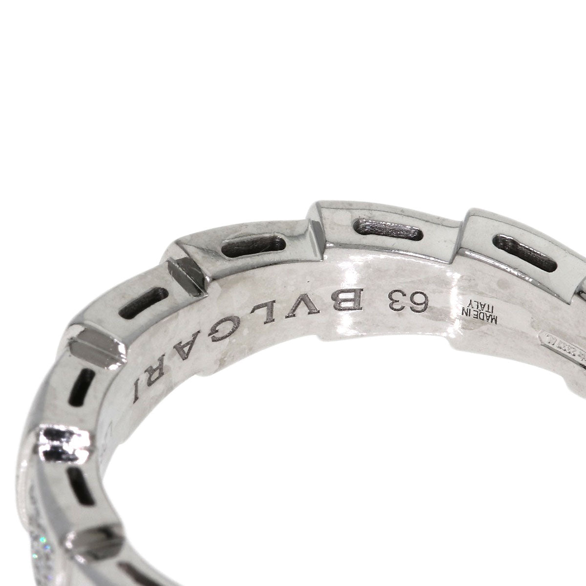 BVLGARI Serpenti Viper Diamond #63 Ring K18 White Gold unisex [Used]