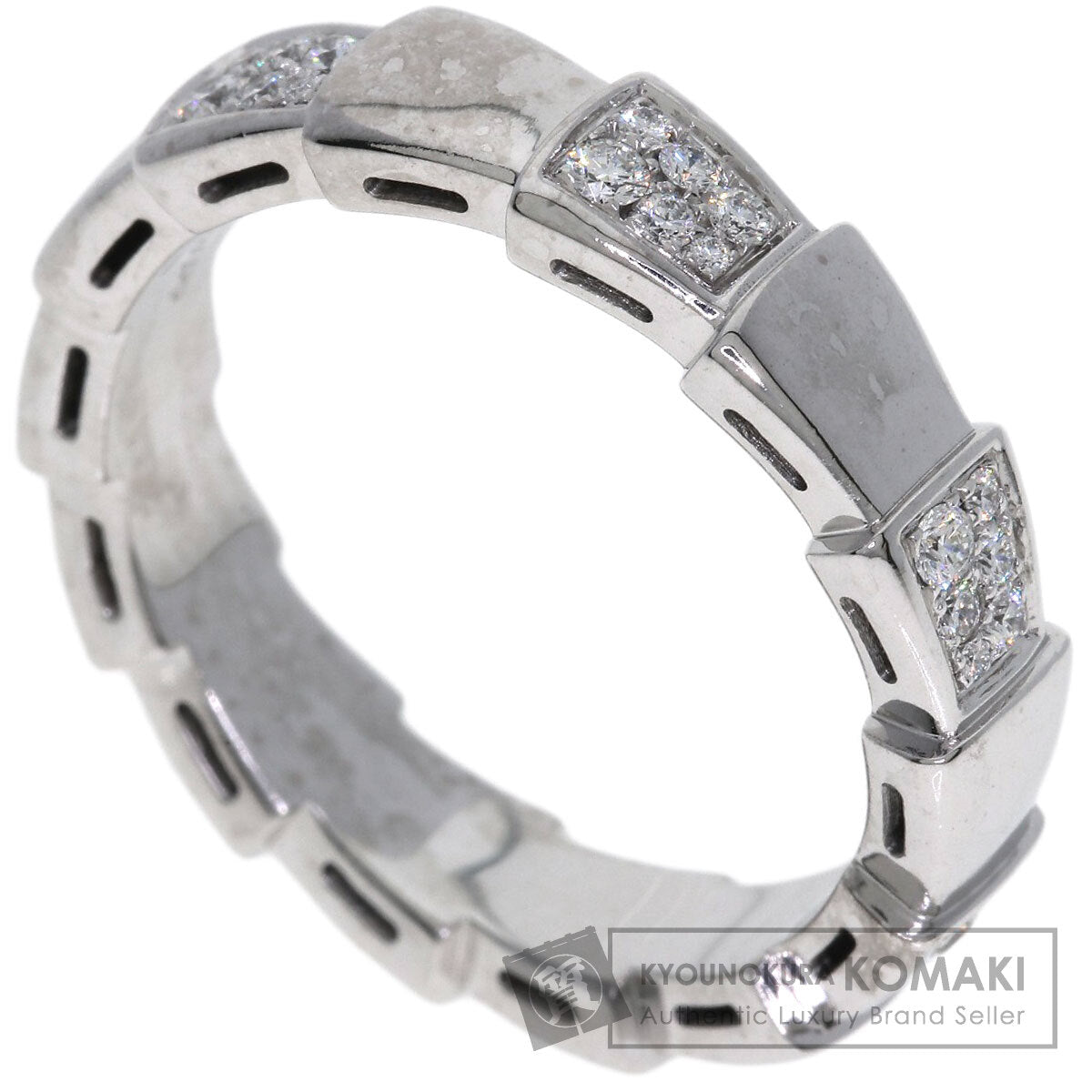 BVLGARI Serpenti Viper Diamond #63 Ring K18 White Gold unisex [Used]
