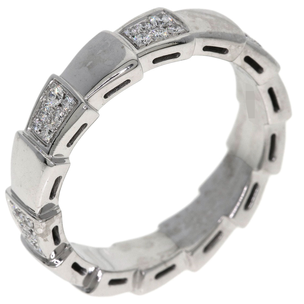 BVLGARI Serpenti Viper Diamond #63 Ring K18 White Gold unisex [Used]