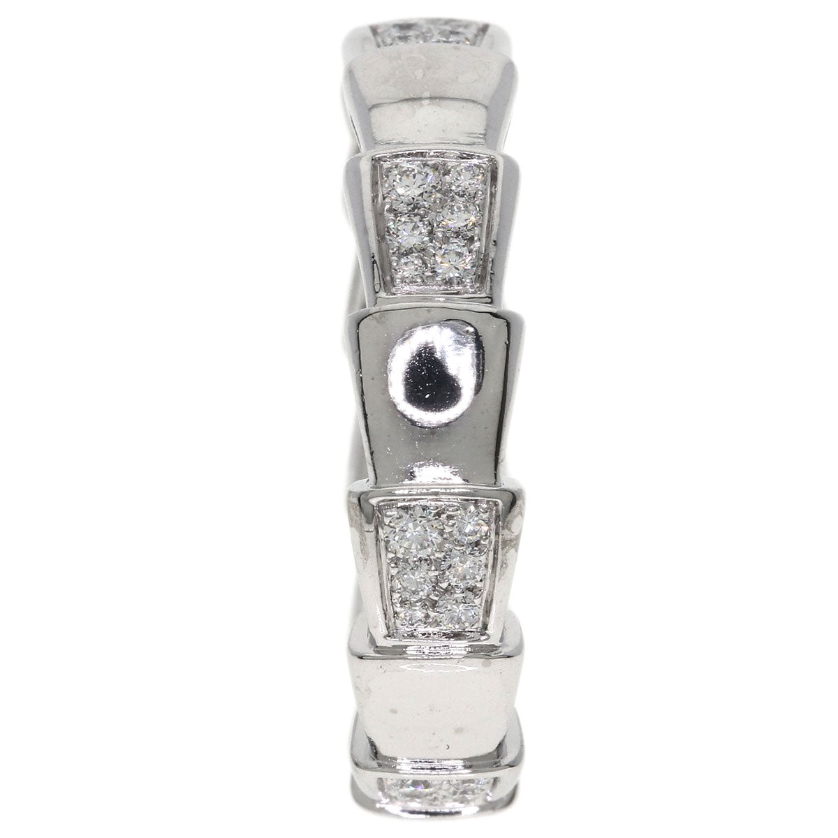 BVLGARI Serpenti Viper Diamond #63 Ring K18 White Gold unisex [Used]