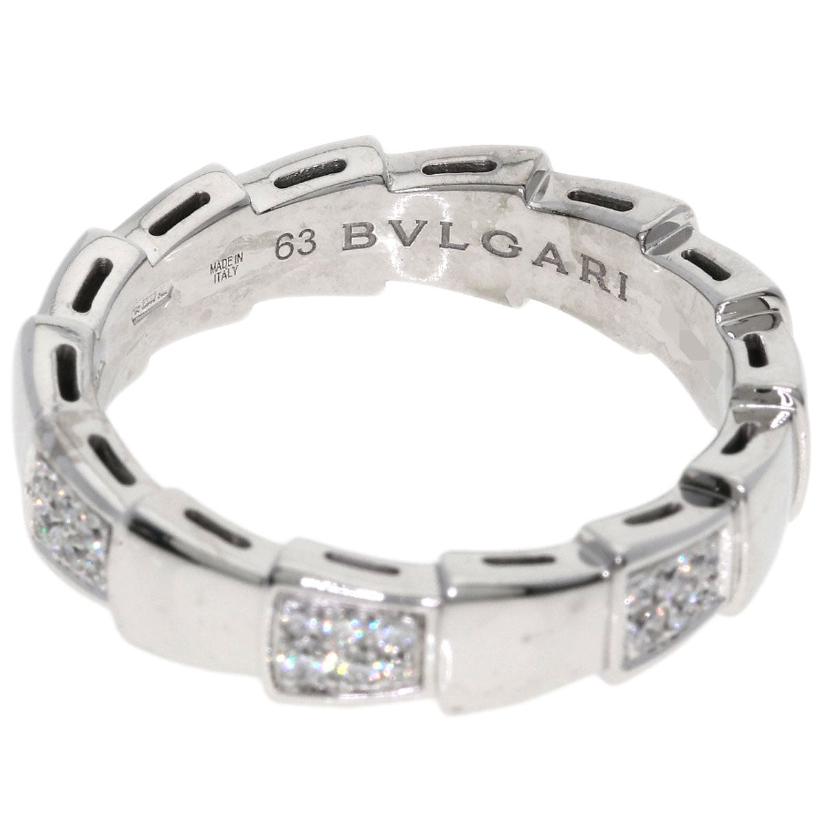 BVLGARI Serpenti Viper Diamond #63 Ring K18 White Gold unisex [Used]