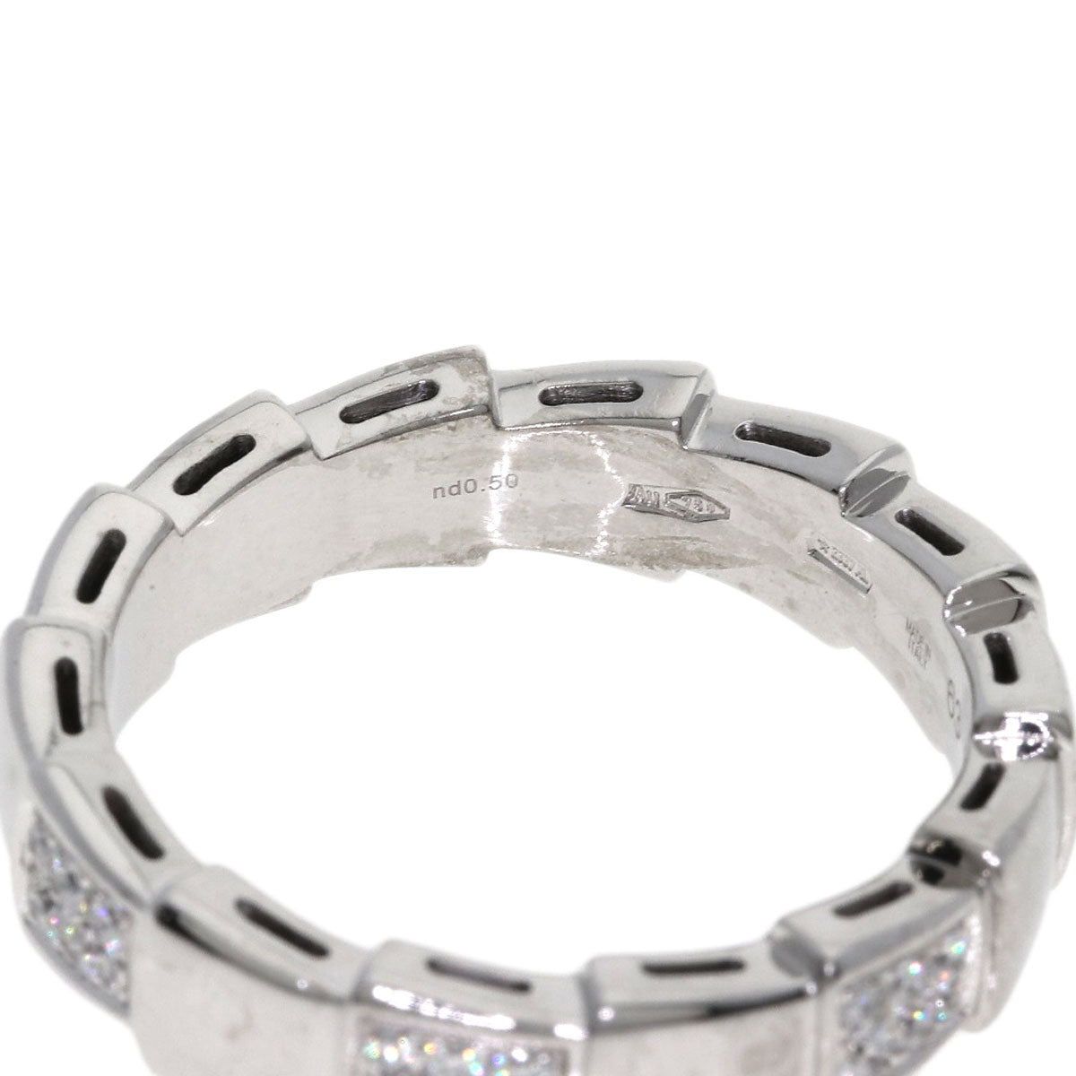 BVLGARI Serpenti Viper Diamond #63 Ring K18 White Gold unisex [Used]