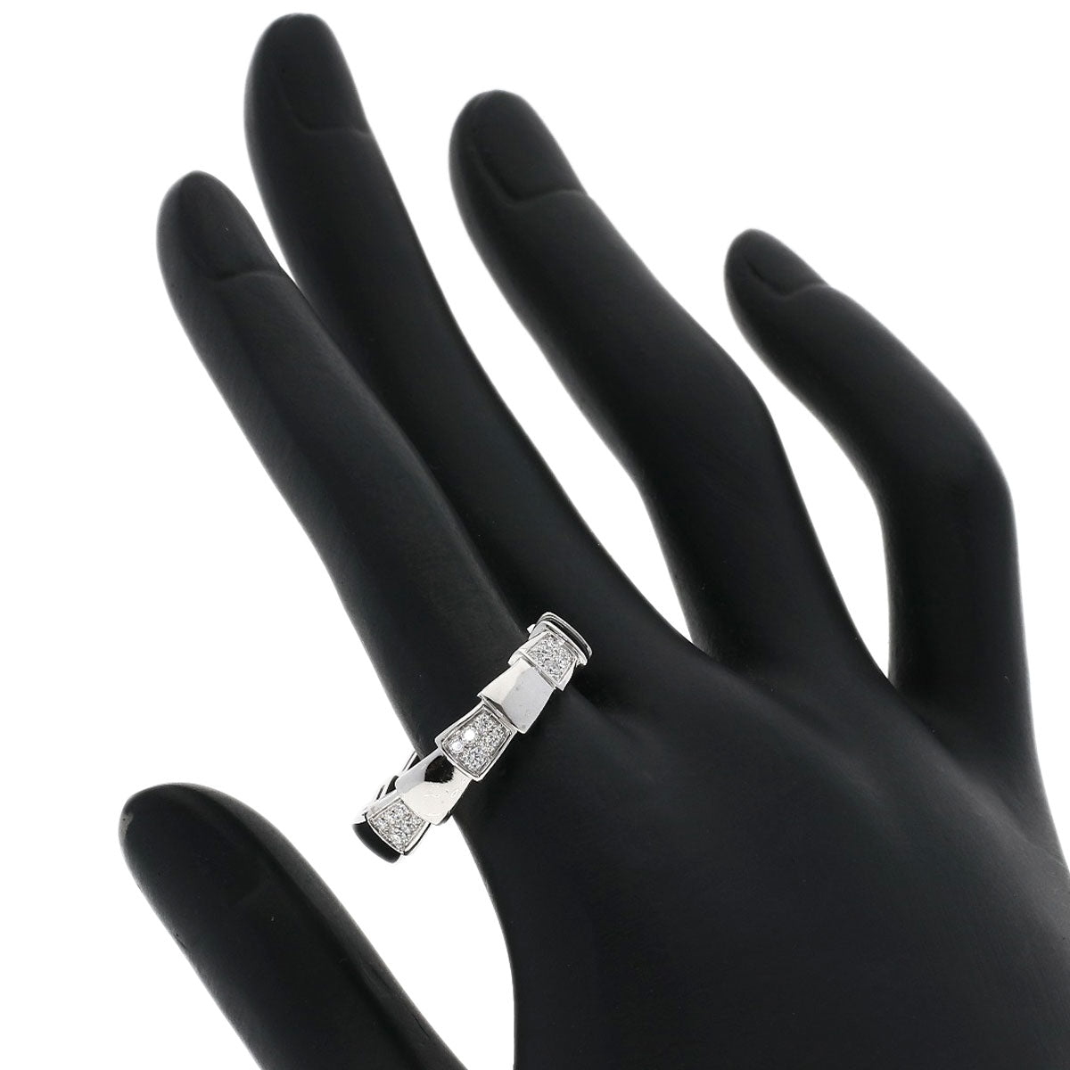 BVLGARI Serpenti Viper Diamond #63 Ring K18 White Gold unisex [Used]