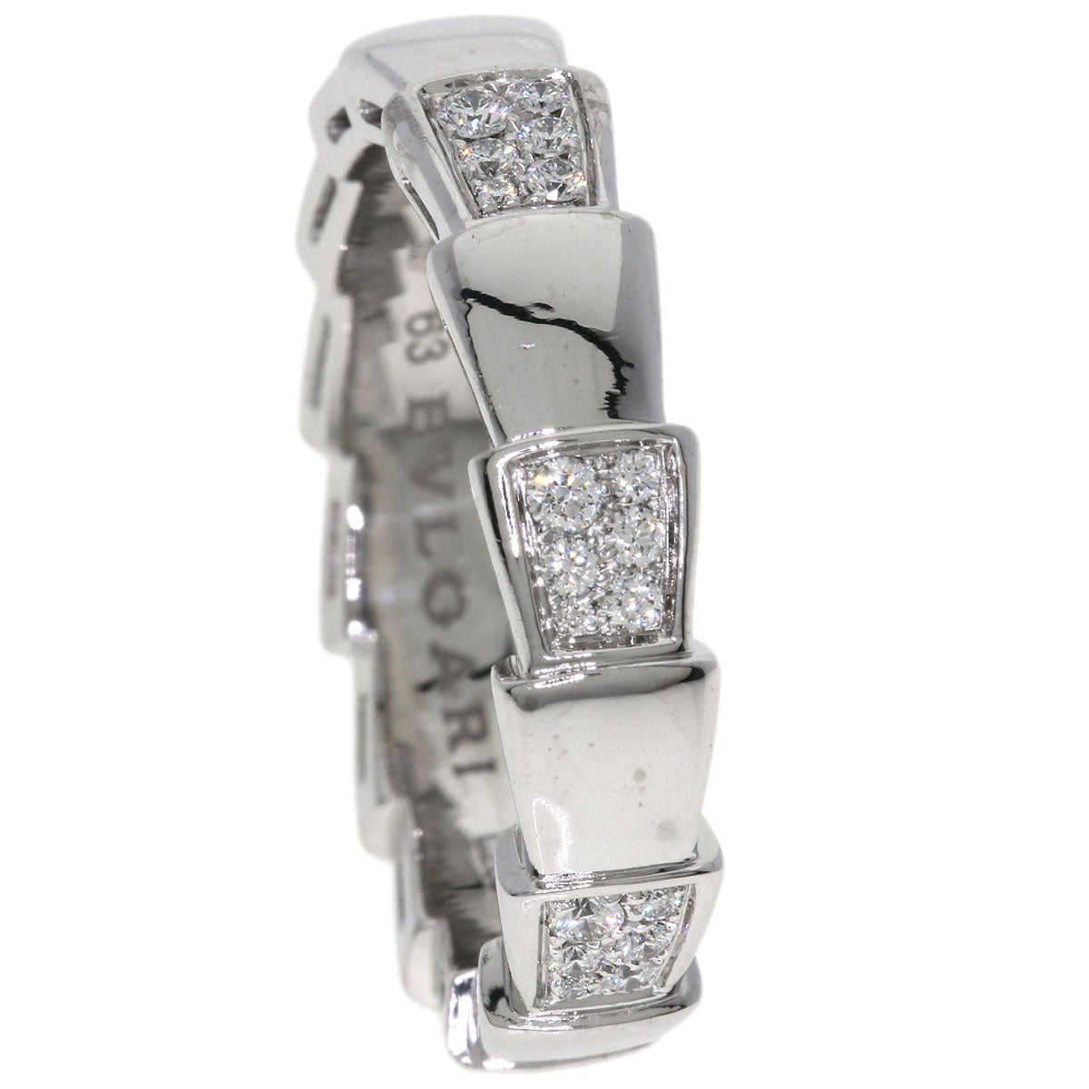 BVLGARI Serpenti Viper Diamond #63 Ring K18 White Gold unisex [Used]