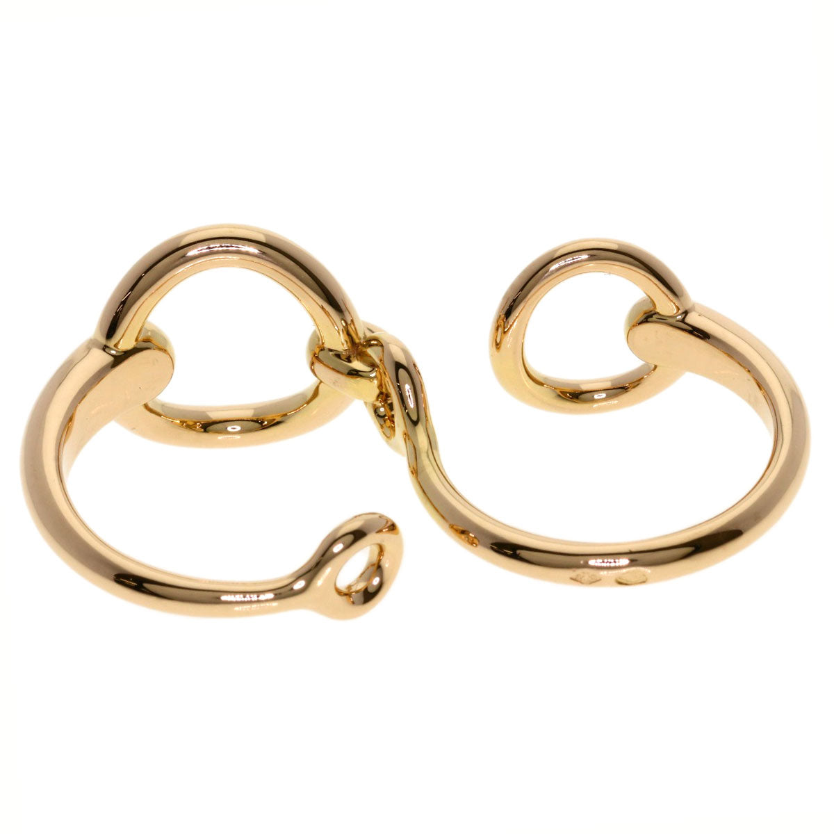 HERMES Filet d'Or Double #53 Ring K18 Pink Gold Ladies [Used]