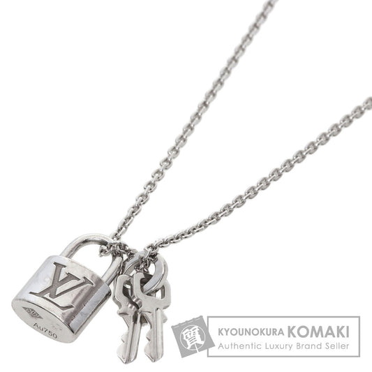 LOUIS VUITTON Pandantif Lockit Necklace K18 White Gold Ladies [Used]