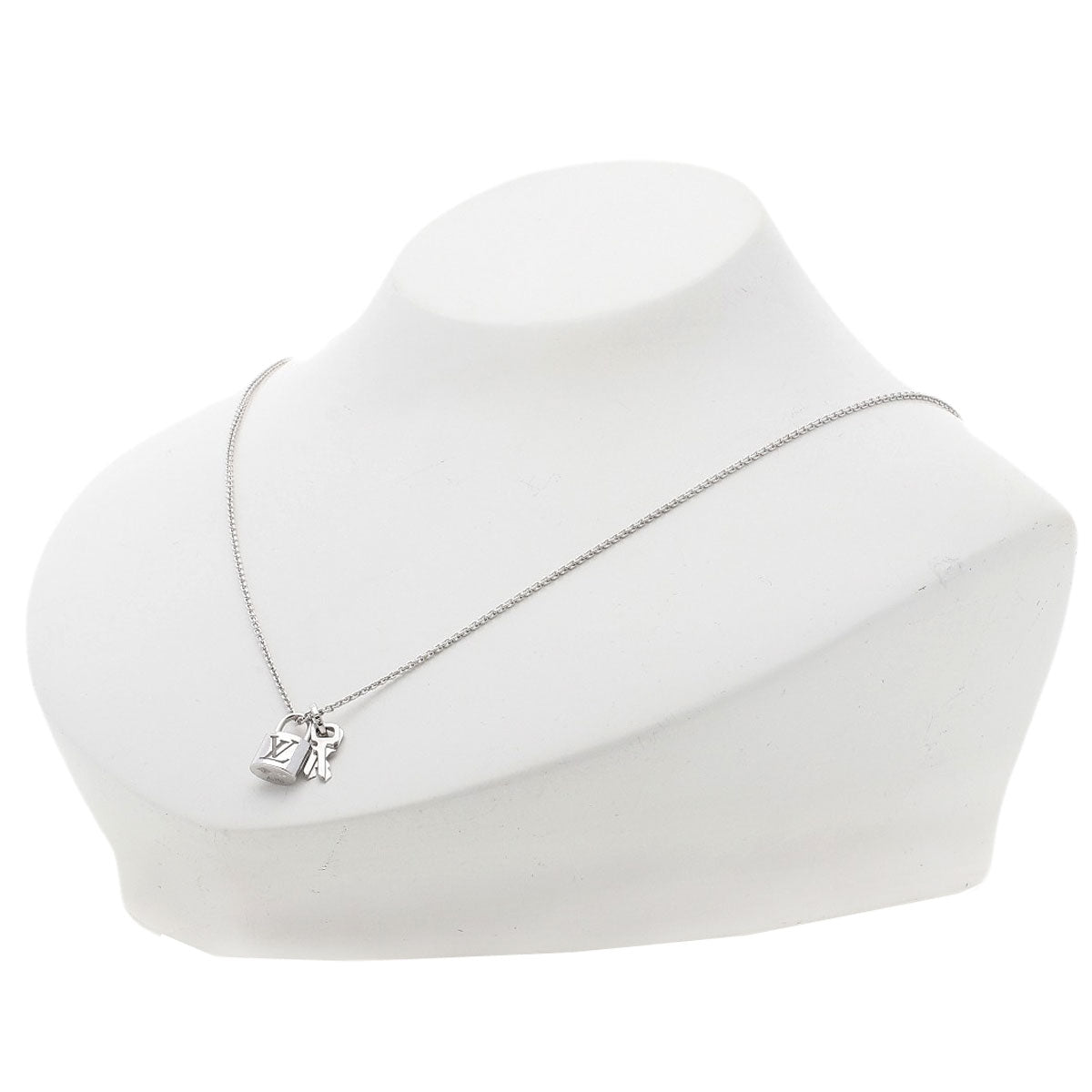 LOUIS VUITTON Pandantif Lockit Necklace K18 White Gold Ladies [Used]