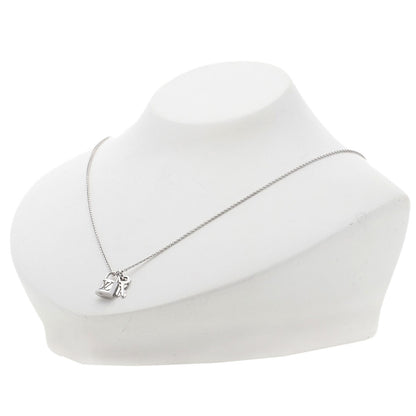 LOUIS VUITTON Pandantif Lockit Necklace K18 White Gold Ladies [Used]