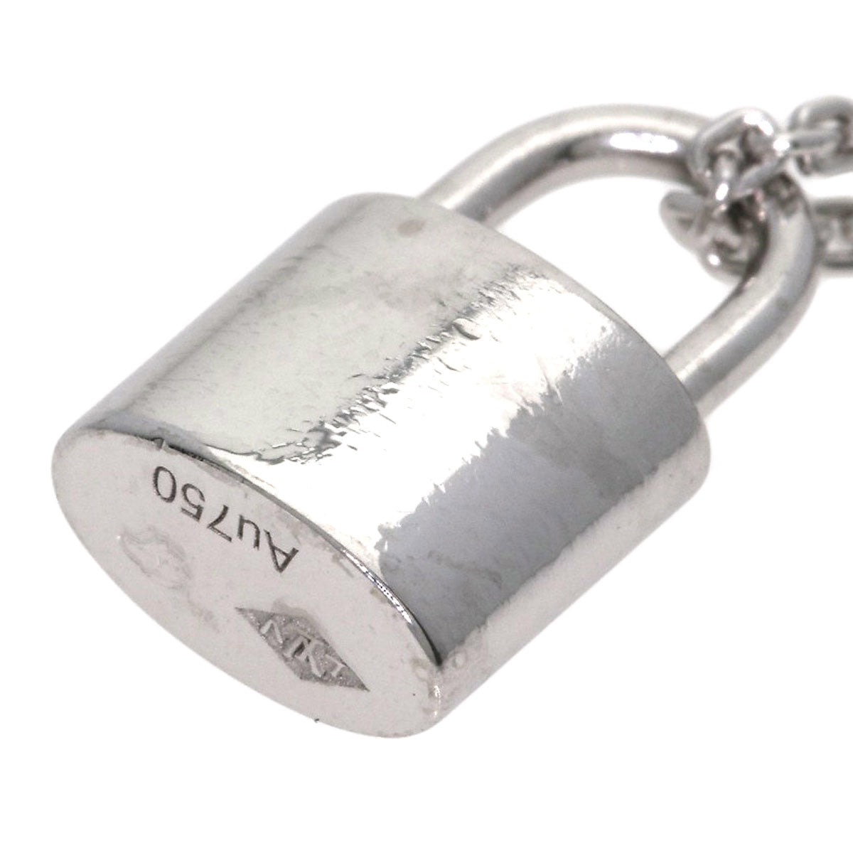 LOUIS VUITTON Pandantif Lockit Necklace K18 White Gold Ladies [Used]