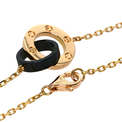 CARTIER Love Circle 3P Diamond Necklace K18 Pink Gold Ladies [Used]