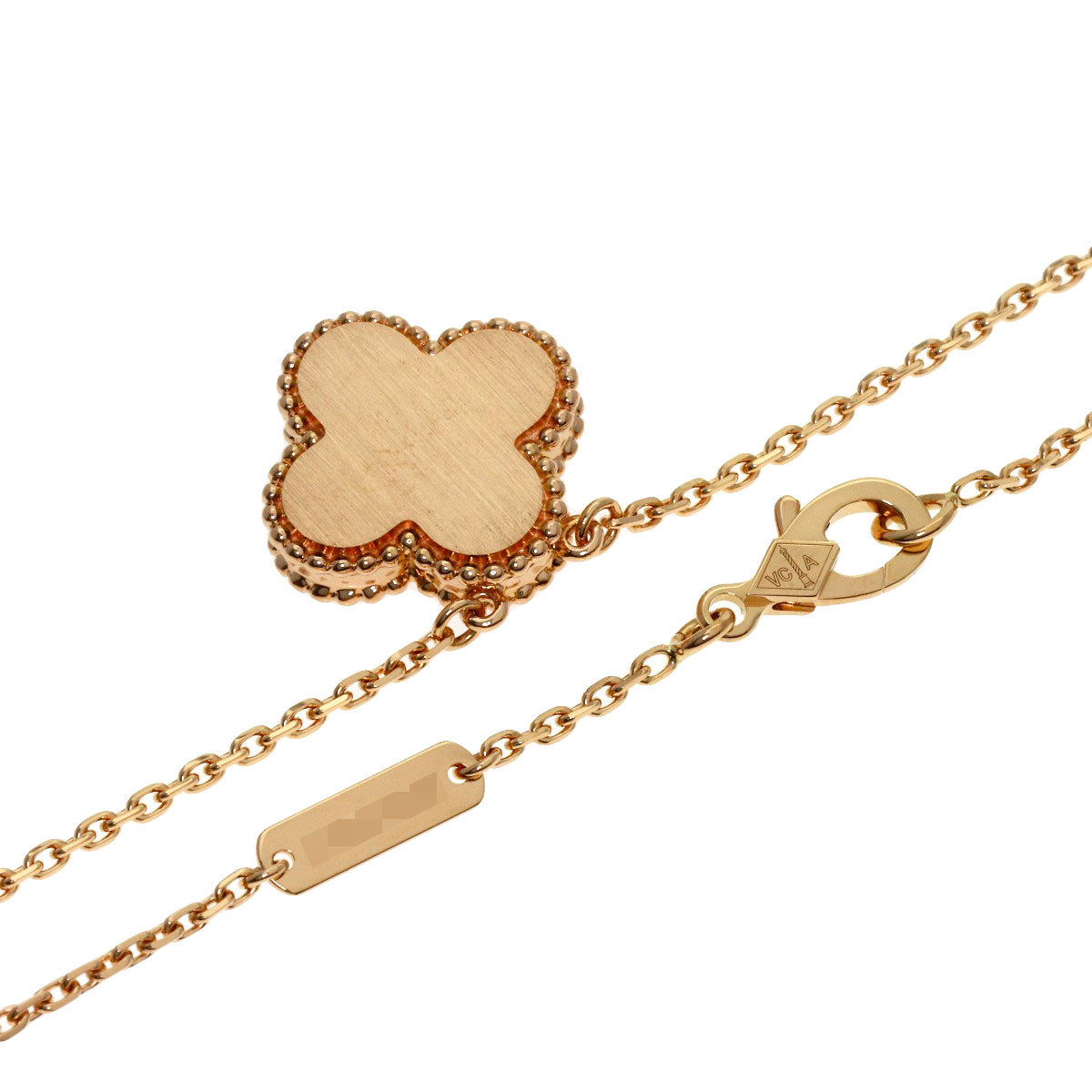 Van Cleef & Arpels Vintage Alhambra Rhodonite Diamond Necklace K18 Pink Gold Ladies [Used]