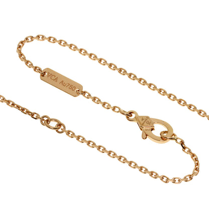 Van Cleef & Arpels Vintage Alhambra Rhodonite Diamond Necklace K18 Pink Gold Ladies [Used]