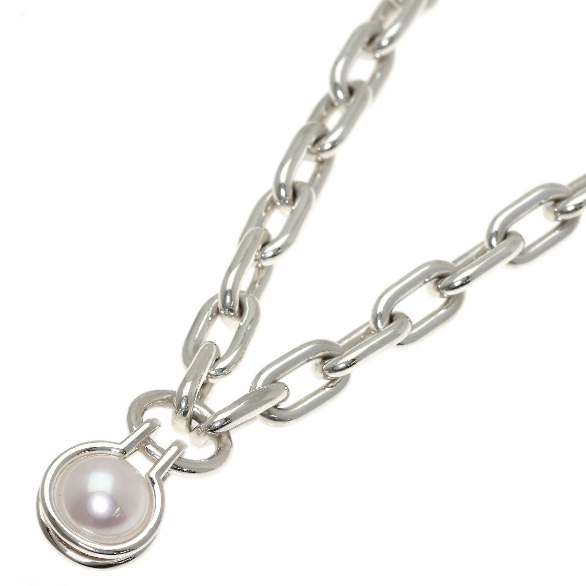 TIFFANY&Co. Hardware Freshwater Pearl Necklace Silver Ladies [Used]